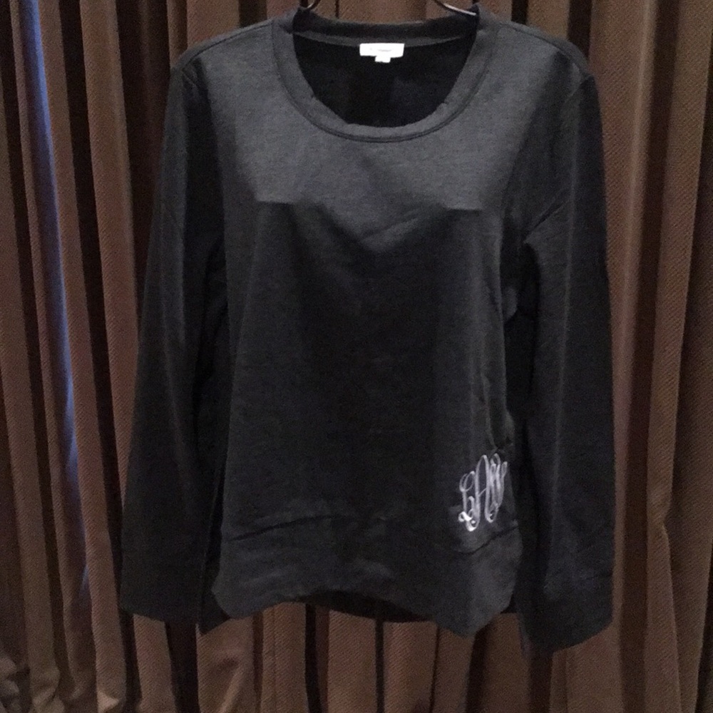 Long sleeve monogrammed T shirt
